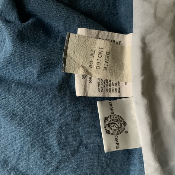 Vintage Crown Crafts Stonewashed Denim Cotton Twin Bedskirt EUC - Picture 6 of 8